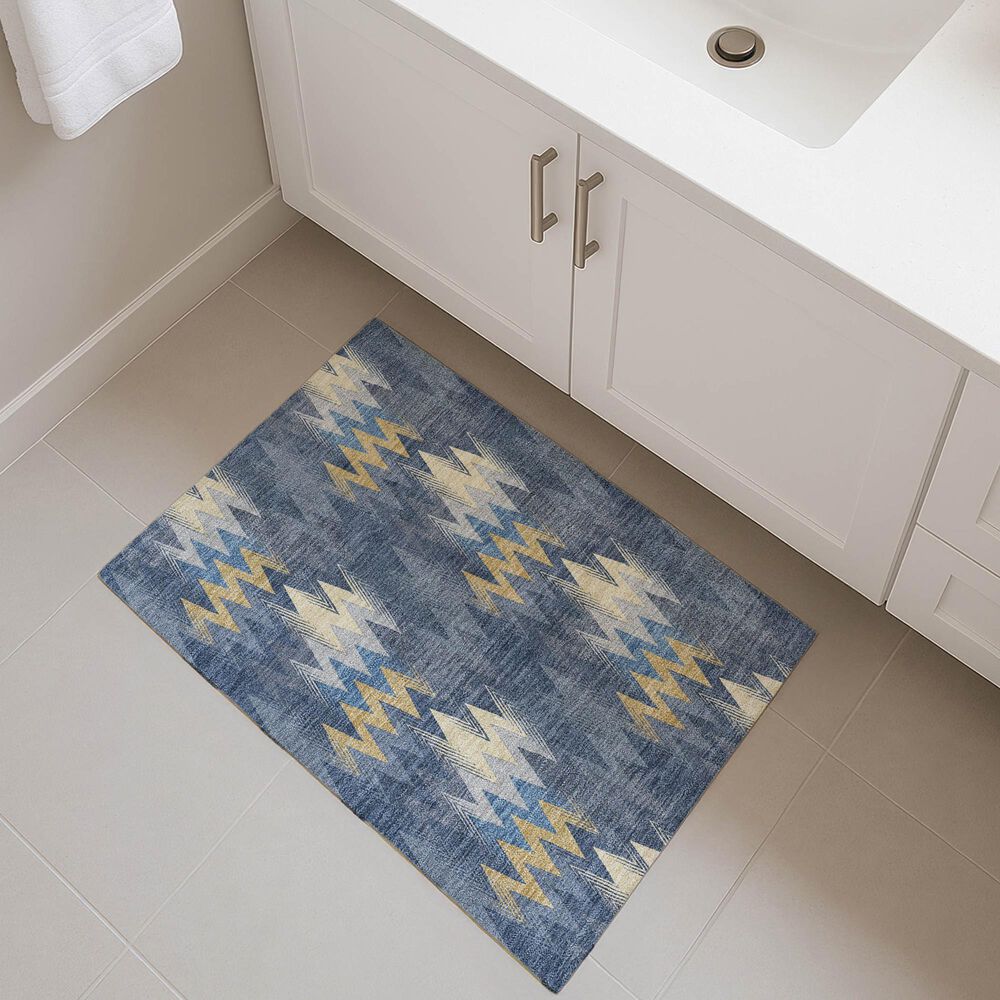 Dalyn Rug Company Soft Essentials Chevron Navy 2'6" x 3'10" Area Rug, , large
