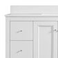 37B Claudine 48" Single Bathroom Vanity in Bright White with Glossy White Composite Stone Top and Backsplash, , large