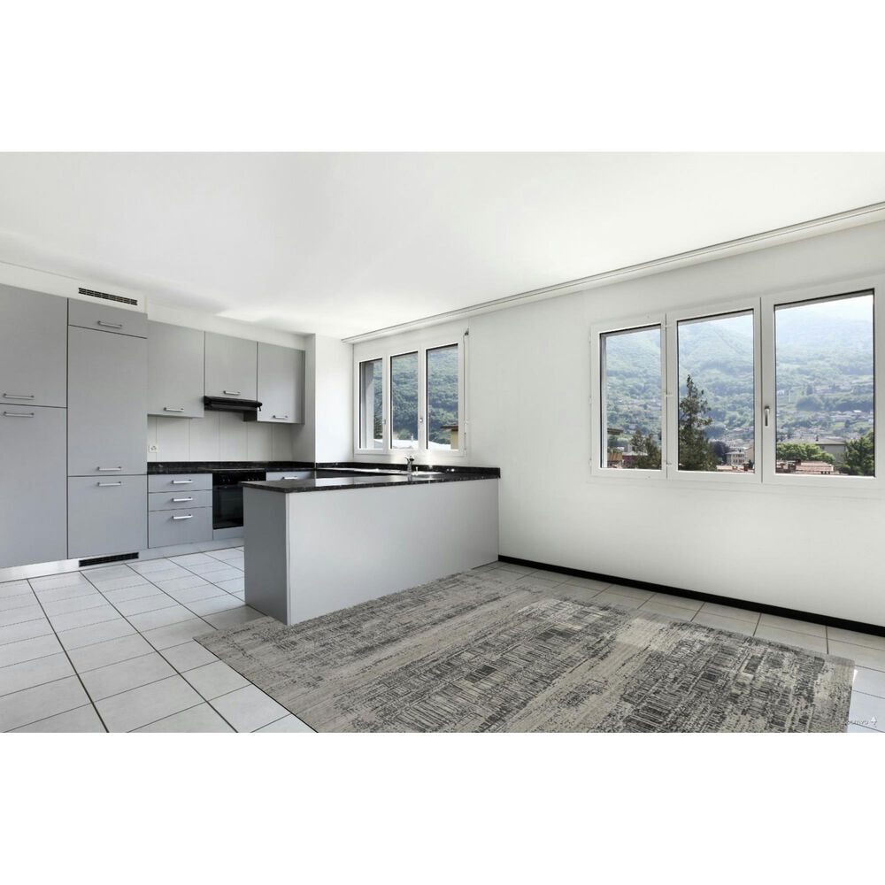 Nourison Harmony 7&#39;9&quot; x 9&#39;9&quot; Ivory and Charcoal Area Rug, , large
