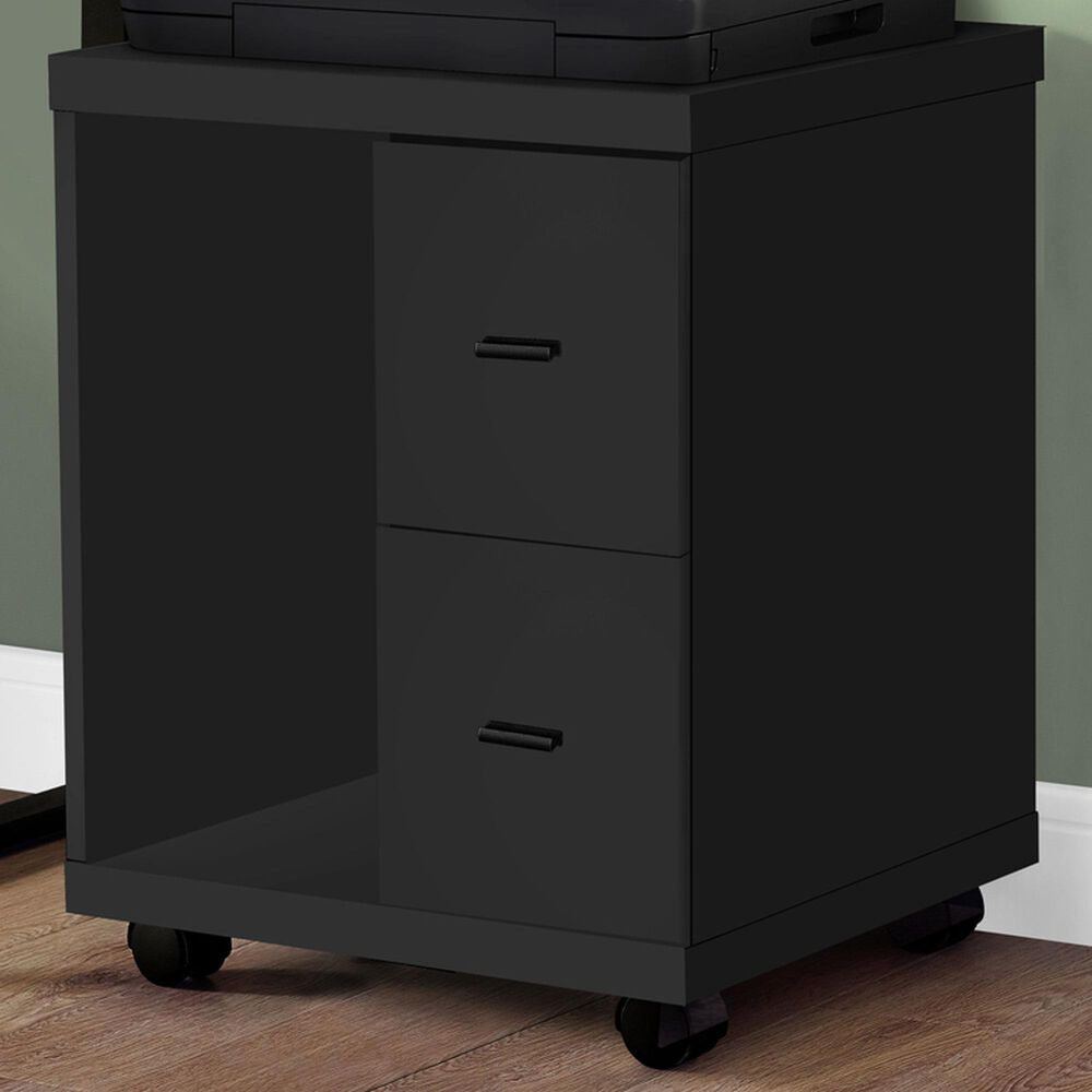 Glideaway 2-Drawer Printer Stand in Black, , large