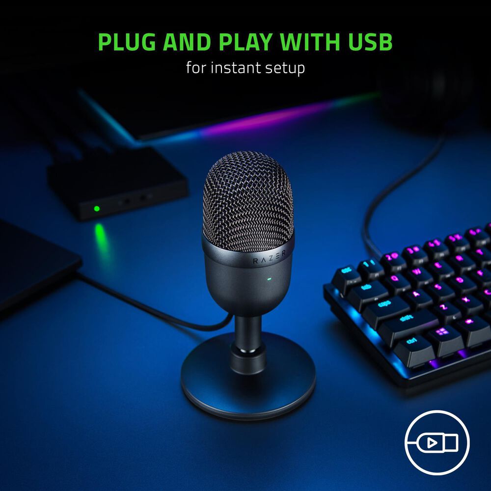 Razer Seiren Mini Wired Ultra-Compact Streaming Microphone in Black, , large