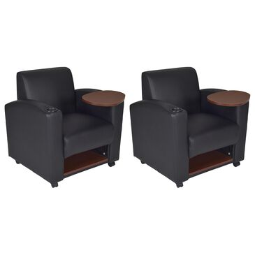 Regency Global Sourcing Nova Tablet Arm Chair in Black and Java (Set of 2), , large