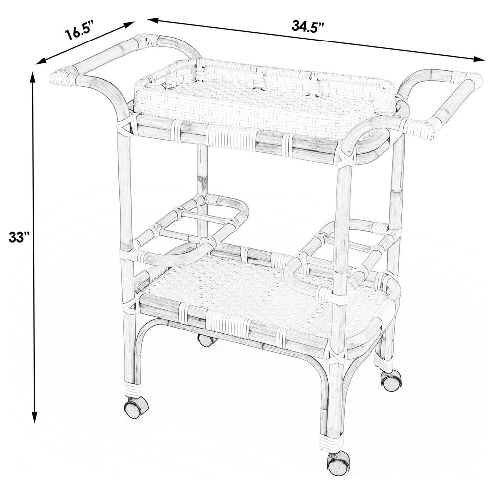 Butler Selena Bar Cart in Grey and White, , large