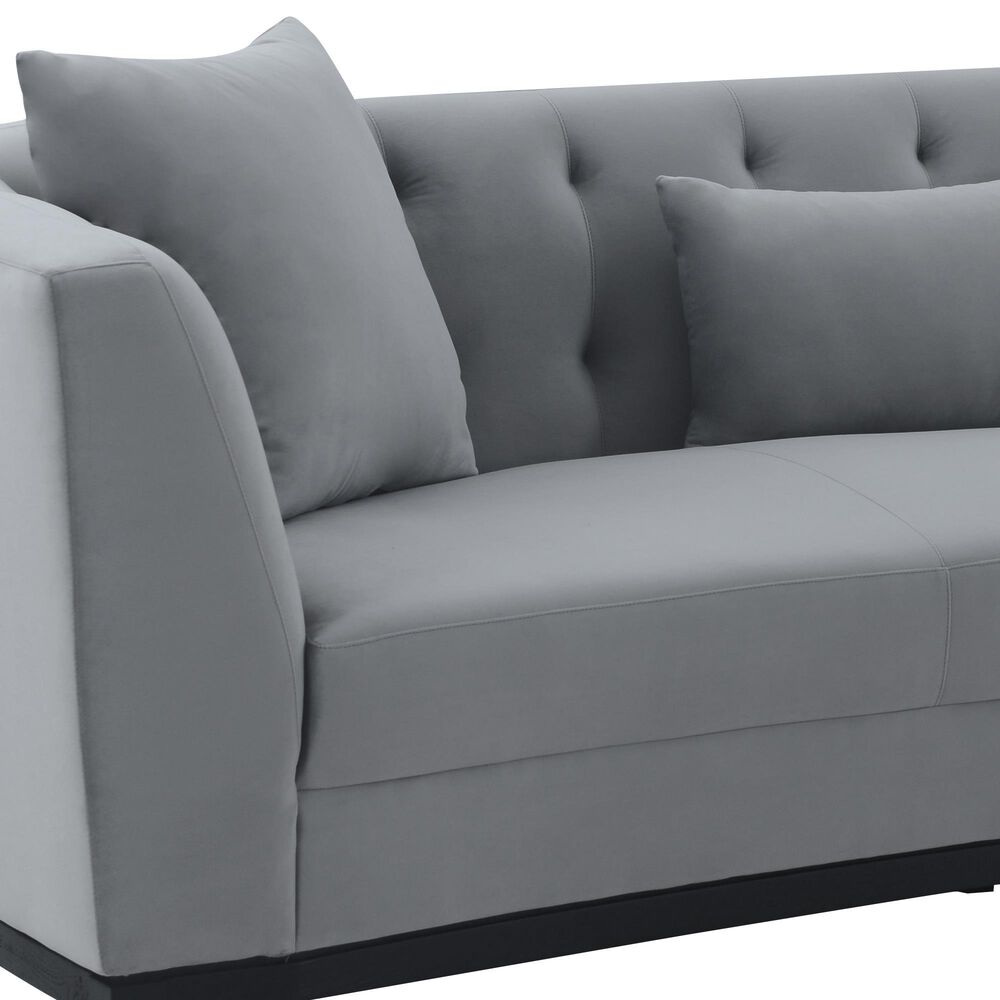 Blue River Melange Sofa in Gray Velvet, , large