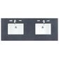 James Martin Vanities Athens 60" Double Bathroom Vanity in Glossy White with 3 cm Charcoal Soapstone Quartz Top and Rectangular Sinks, , large