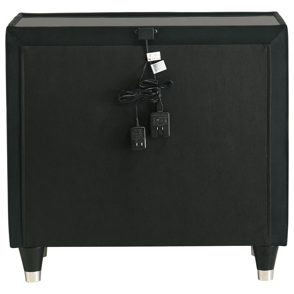 Pacific Landing Lorient 2 Drawer LED Nightstand in Black with AC Outlets and USB Ports, , large