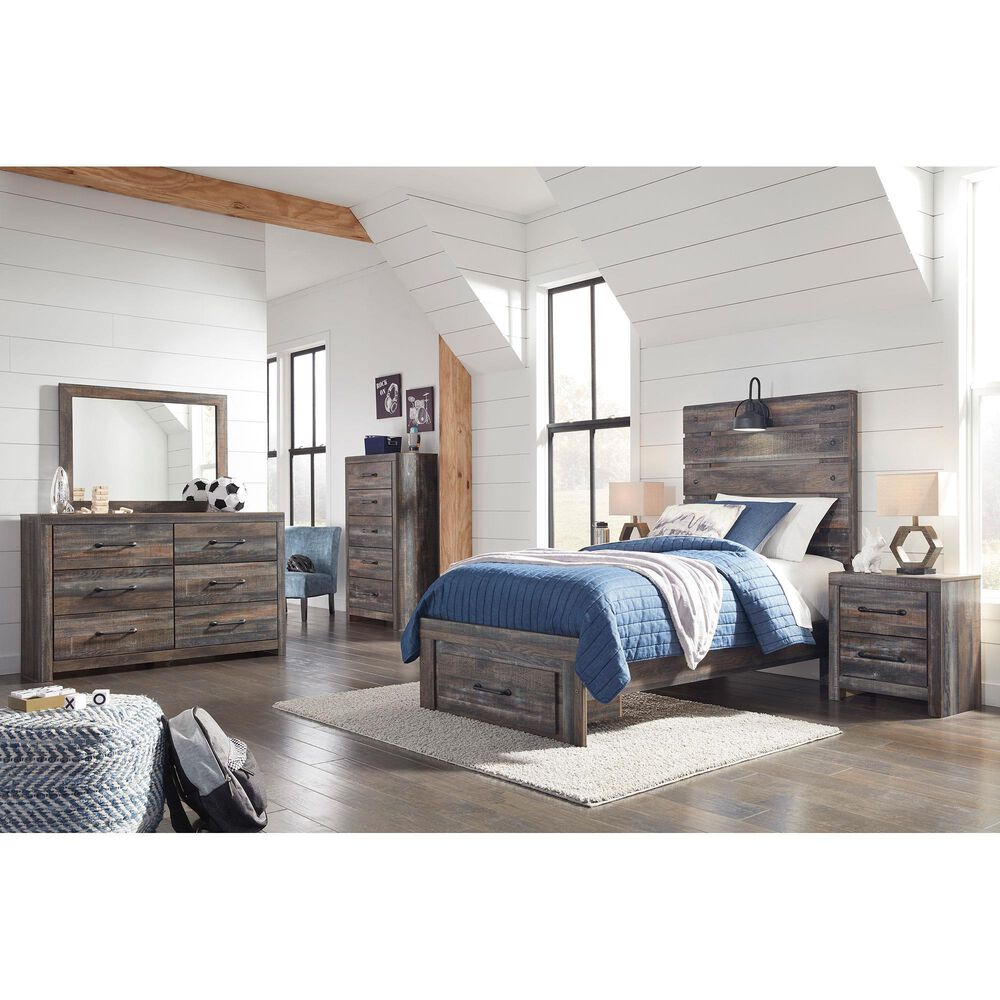 Ashley Drystan 5 Drawer Chest in Brown Rustic, , large