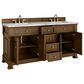 James Martin Vanities Brookfield 72" Double Bathroom Vanity in Honey Oak with 3cm Carrara White Marble Top and Rectangular Sinks, , large