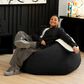 Jaxx HopSeat Bunny Oval Shaped Large Bean Bag Chair in Black, , large