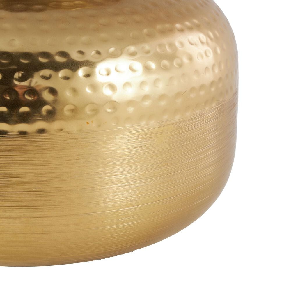Maple and Jade 20&quot; Decorative Vase with Hammered Top in Brushed Gold, , large