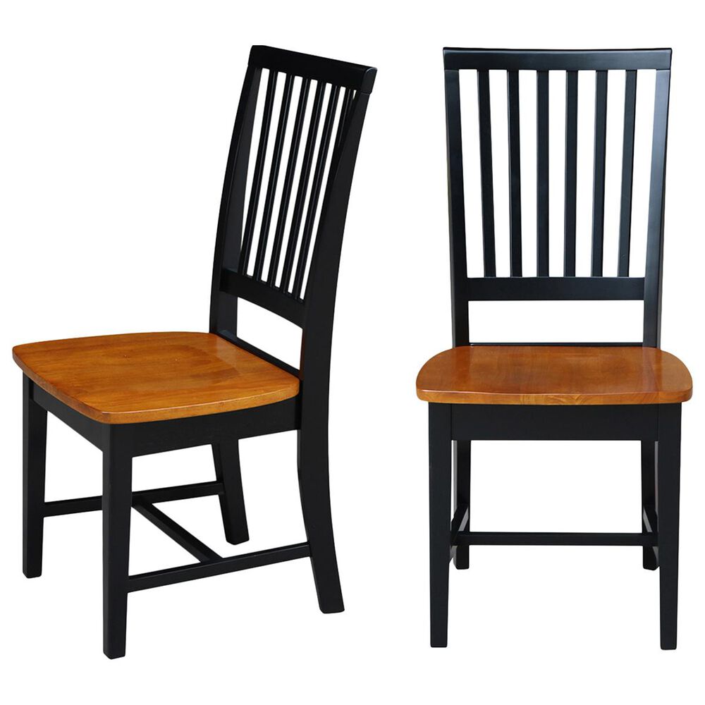 International Concepts Mission Side Chair in Black and Cherry (Set of 2), , large