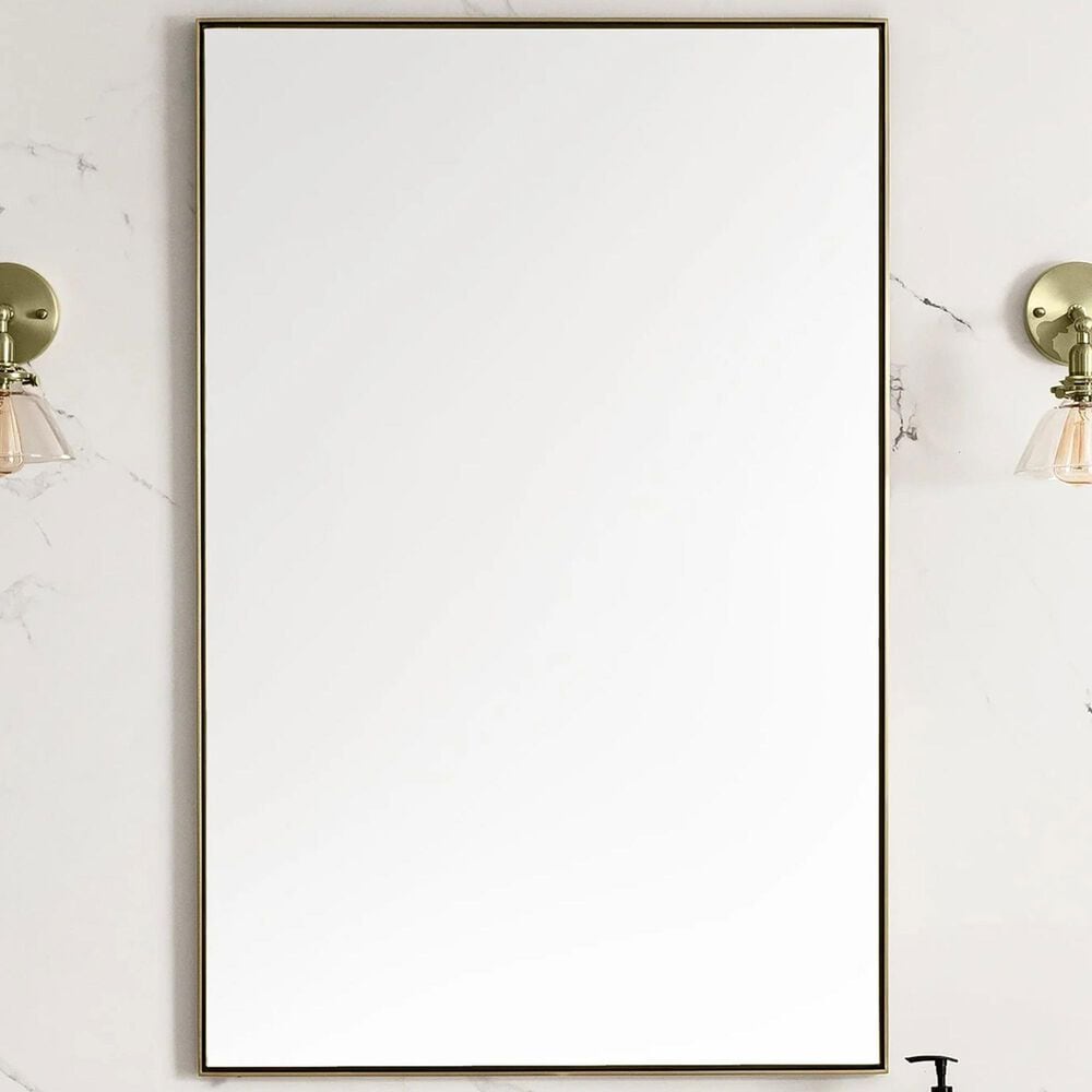 James Martin Vanities Rohe 26" Rectangular Mirror in Champagne Brass, , large