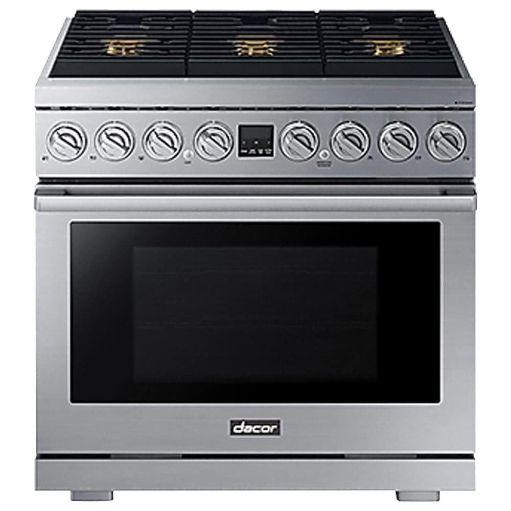 Dacor 36" Professional Dual Fuel Range in Silver Stainless Steel, , large