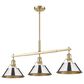 Golden Lighting Orwell 3-Light Linear Pendant with Chrome Shade in Brushed Champagne Bronze, , large