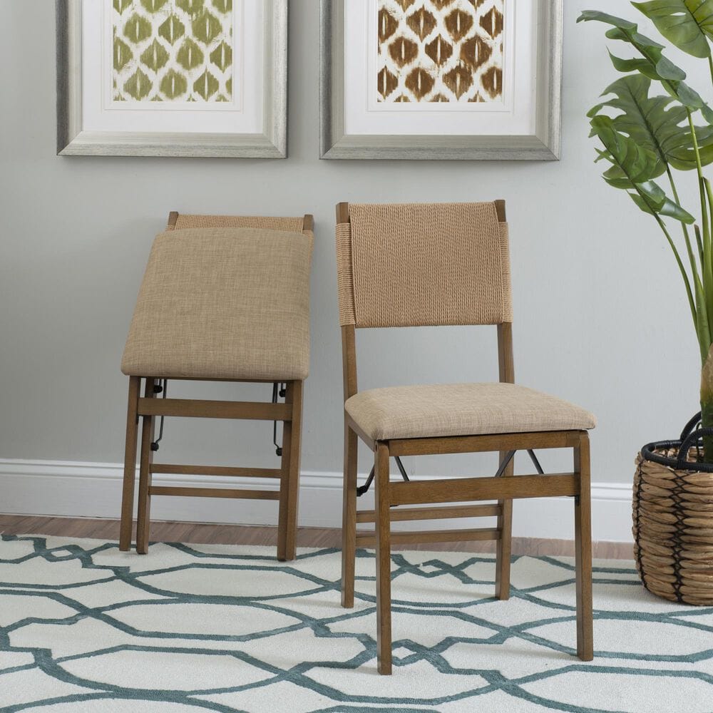 Linon Home Decor Norway Folding Chair in Natural, , large