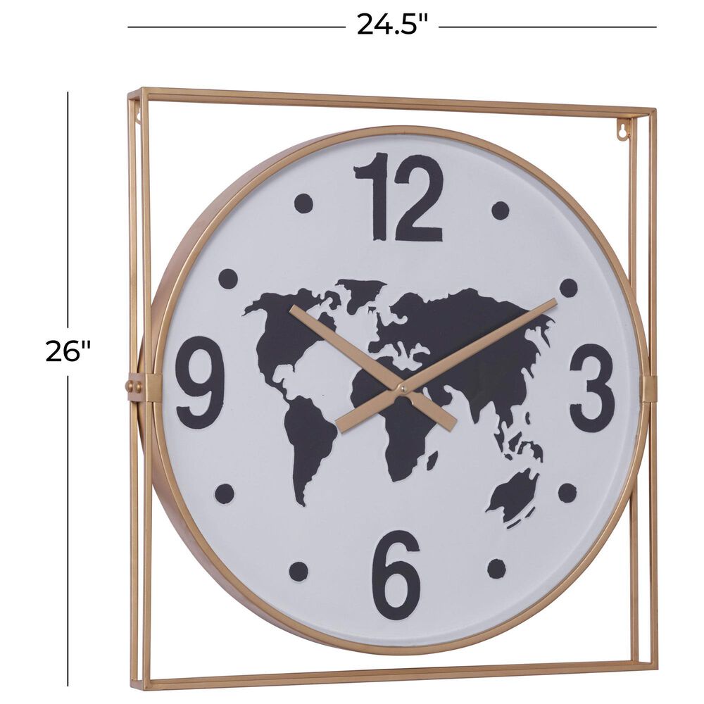 Maple and Jade 25&quot; x 26&quot; Wall Clock in Gold, , large