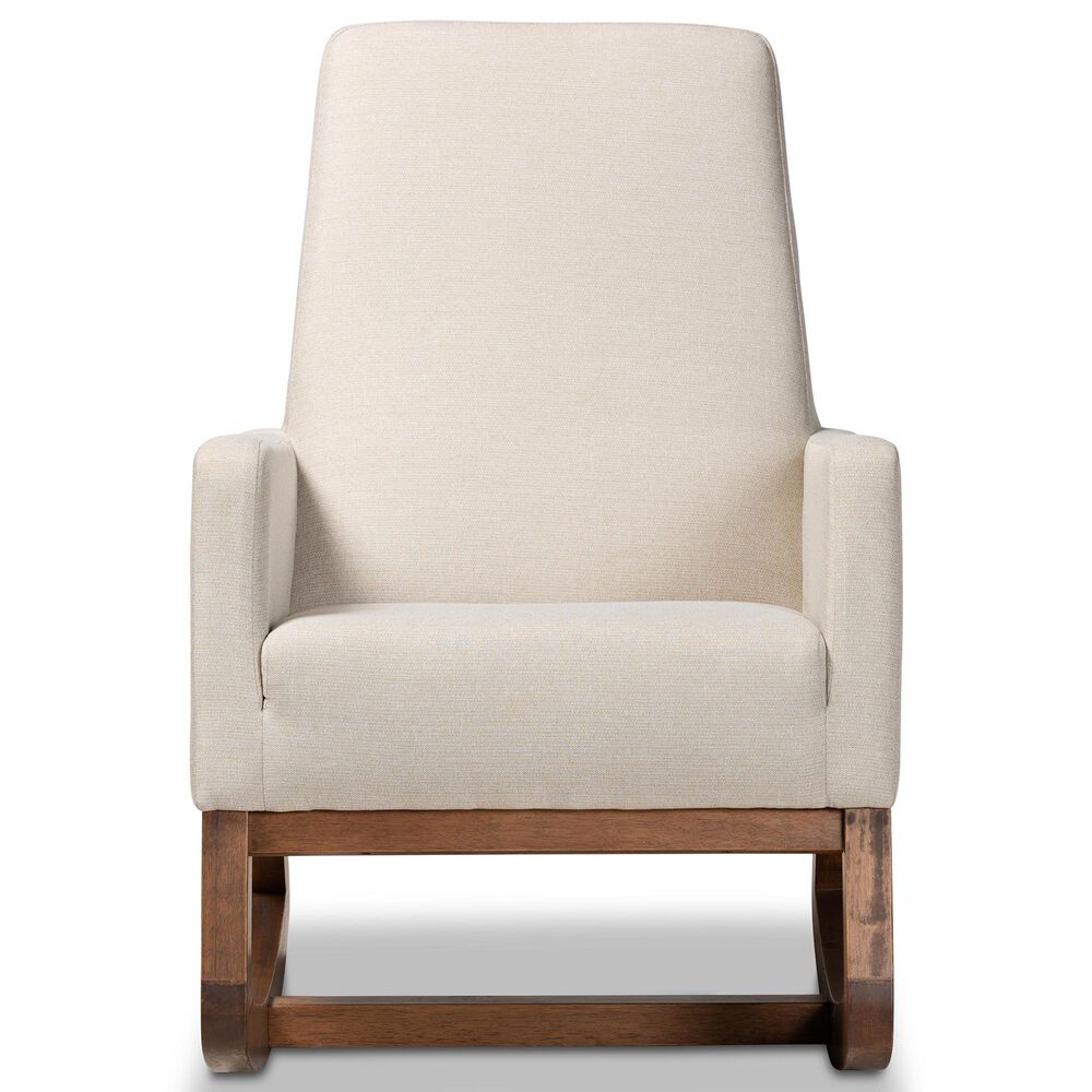 Baxton Studio Yashiya Rocking Chair in Light Beige, , large