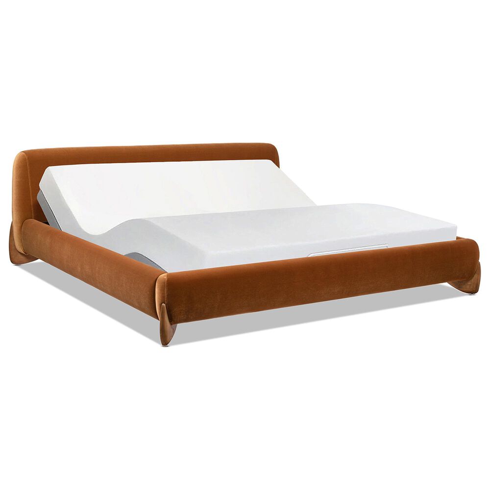 Jennifer Taylor Home Alpine King Platform Bed Frame in Burnt Orange, , large