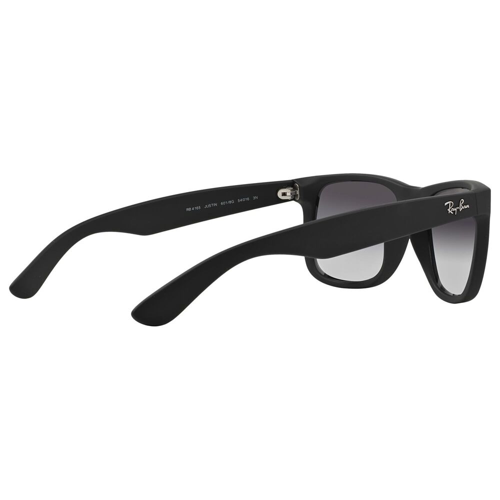 Rayban Glasses Justin Classic Sunglasses with Dark Grey Lenses in Matte Rubber Black, , large