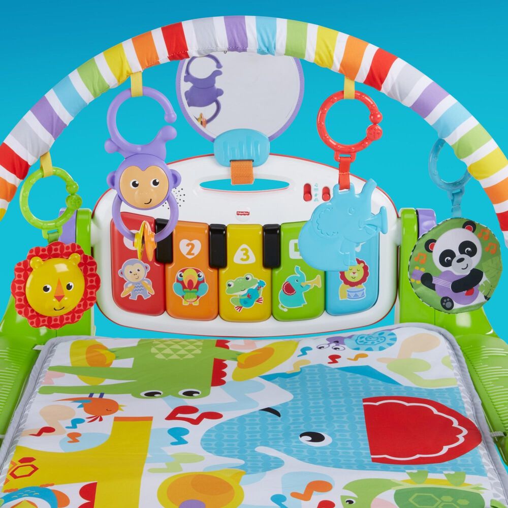 Fisher-Price Deluxe Kick 'n Play Piano Gym, verde, género neutro (embalaje  sin frustraciones)