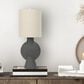 Creative Coop Amara Sculptural Terracotta Table Lamp in Matte Black, , large