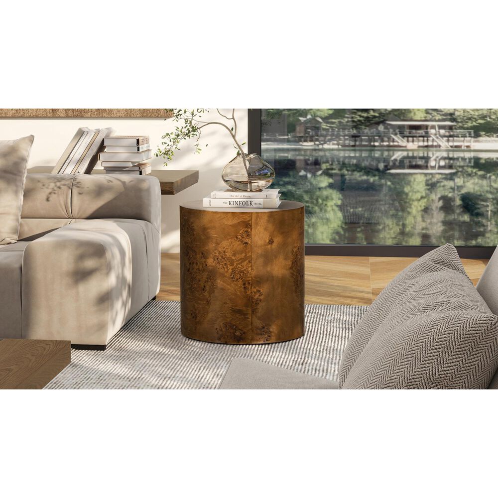 Jennifer Taylor Home Nebula 20" Side Table in Medium Brown Walnut, , large