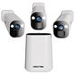 Night Owl Expandable Wi-Fi Security Hub with 3 Wire Free 2K Deterrence Cameras in White, , large