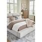 Millenium Cabalynn California King Oatmeal Upholstered Platform Panel Bed in Light Brown, , large