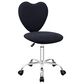 Impressions Vanity Heart Boucle Swivel Vanity Chair with Black Cushion in Matte Silver, , large