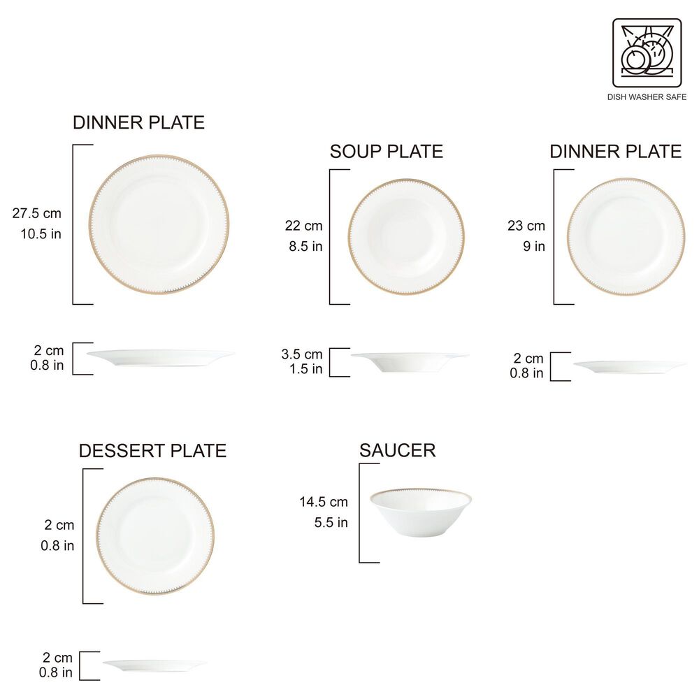 Gifts Plus Amanda 20-Piece Dinnerware Set in Gold, , large