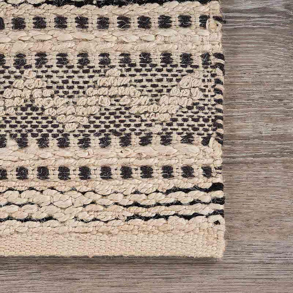 L&amp;R Resources Bleached Naturals 9&#39; x 12&#39; Jet Black Area Rug, , large