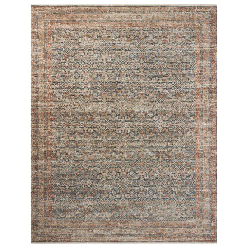 Loloi Heritage 4" x 6" Blue and Rust Area Rug, , large