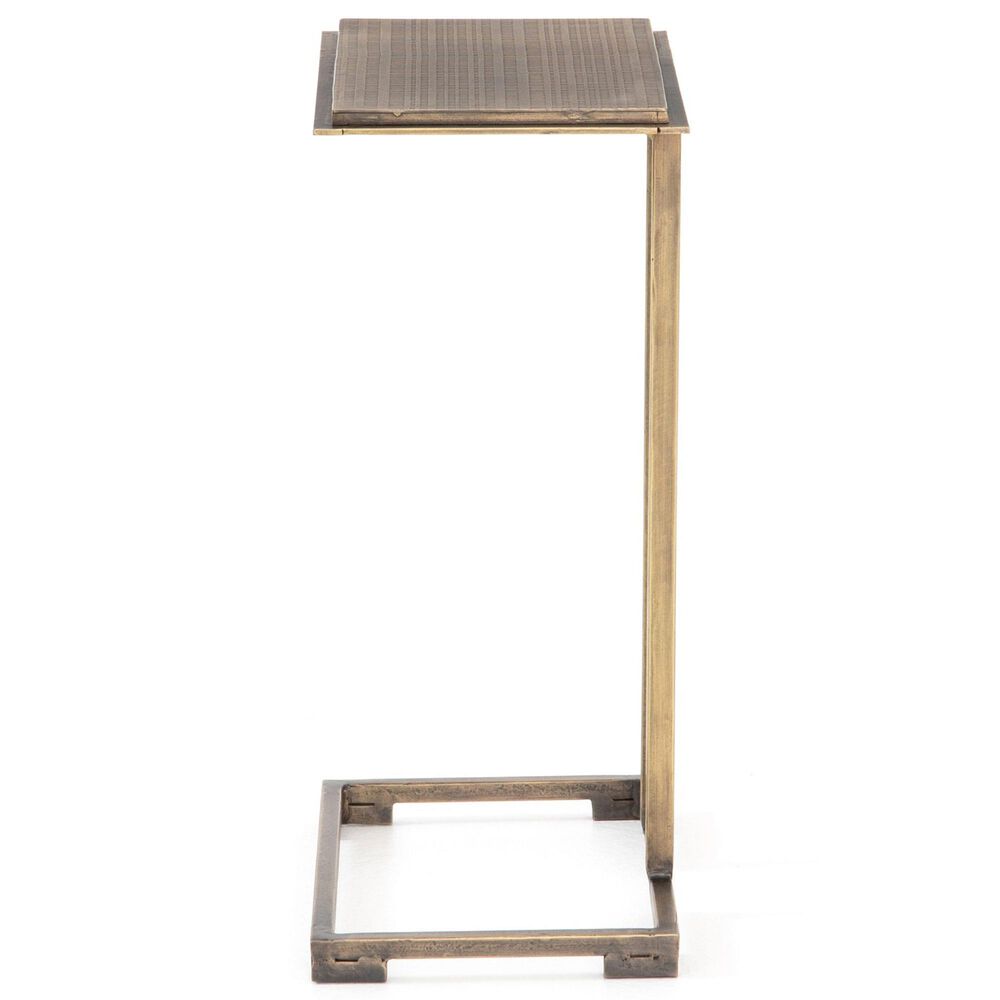Four Hands Acid Etch C Table in Acid Etched Aged Brass, , large
