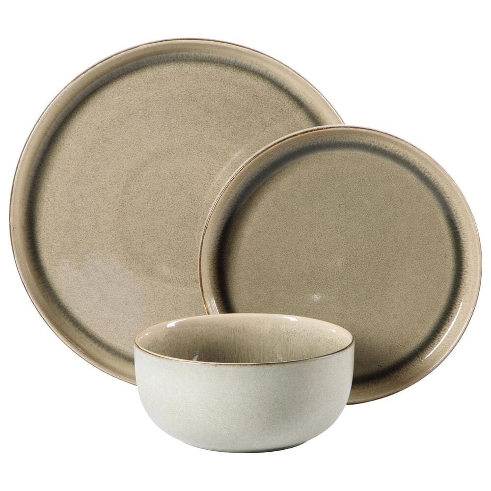 Gibson Homewares Earnestville 12-Piece Dinnerware Set in Grey, , large