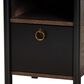 Baxton Studio Vaughan 1-Door Nightstand in Dark Brown, Rustic Brown and Black, , large