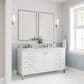 James Martin Vanities Chicago 60" Double Bathroom Vanity in Glossy White with 3 cm Ethereal Noctis Quartz Top and Rectangular Sinks, , large