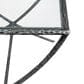 Furniture of America Lalia Side Table with Tempered Glass Top and X-Base in Gun Metal, , large