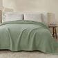 Trade Linker Full/Queen Waffle Weave Knit Throw Blanket in Sage, , large