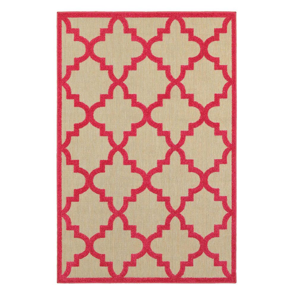 Oriental Weavers Cayman 660P 7"10" x 10"10" Sand/Pink Area Rug, , large