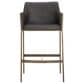 37B Bernadette Counter Stool with Kendall Grey Faux Leather Cushion and Antique Brass Finish, , large