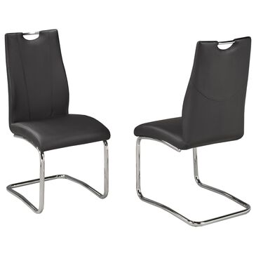Brassex Poppy Dining Chair in Black (Set of 2), , large