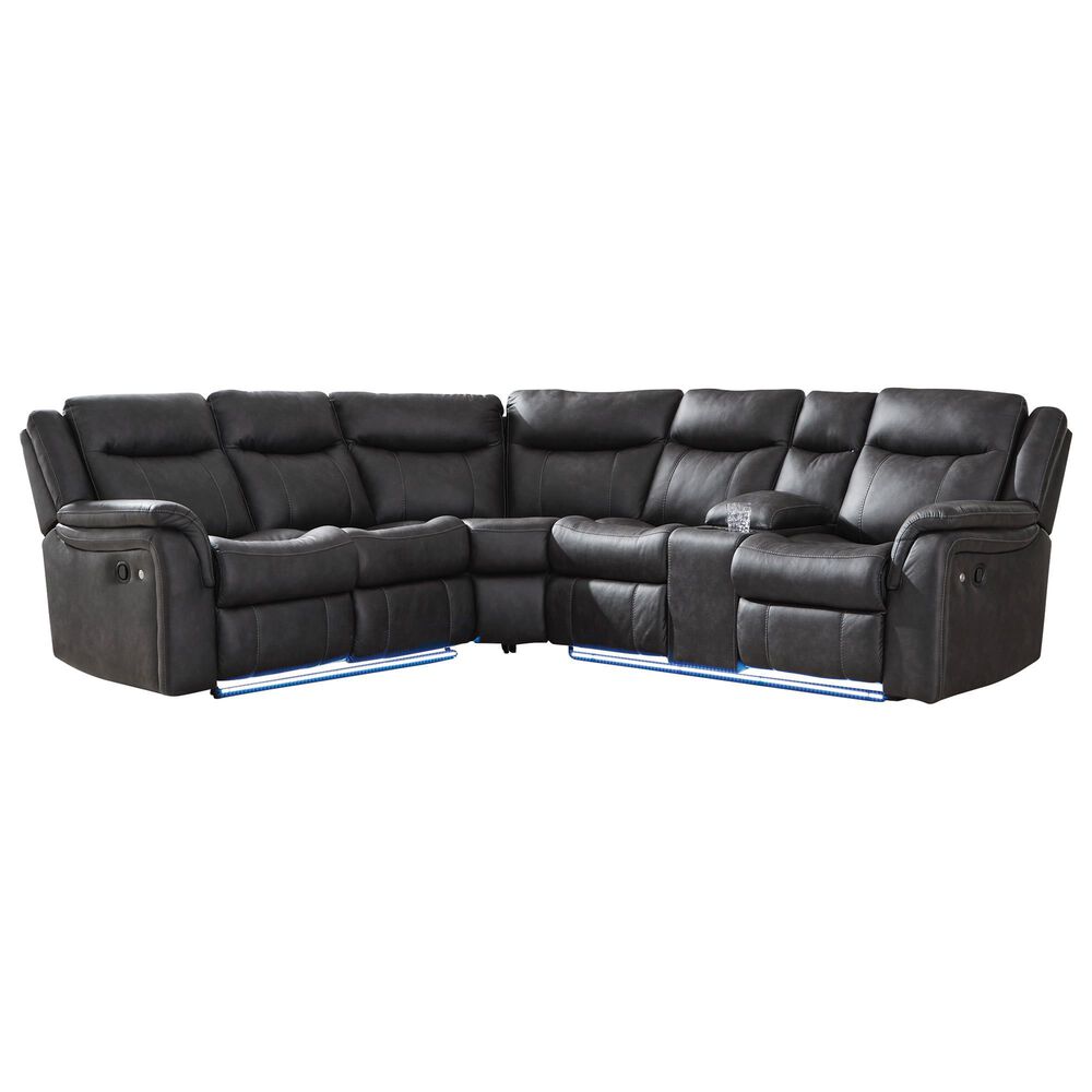 Ashley Sultan Meadow 2-Piece Manual Reclining Sectional in Carbon, , large