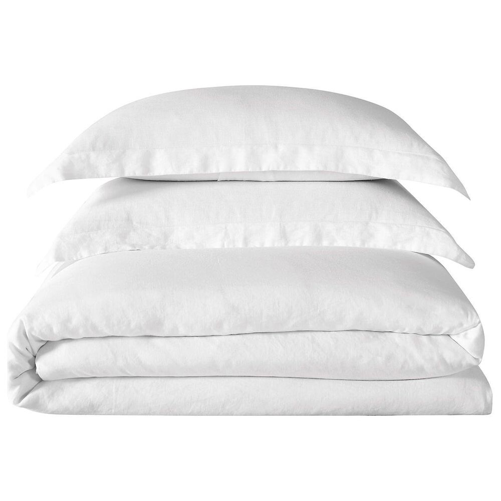 Pem America Brooklyn Loom 3-Piece King Linen Duvet Set in White, , large