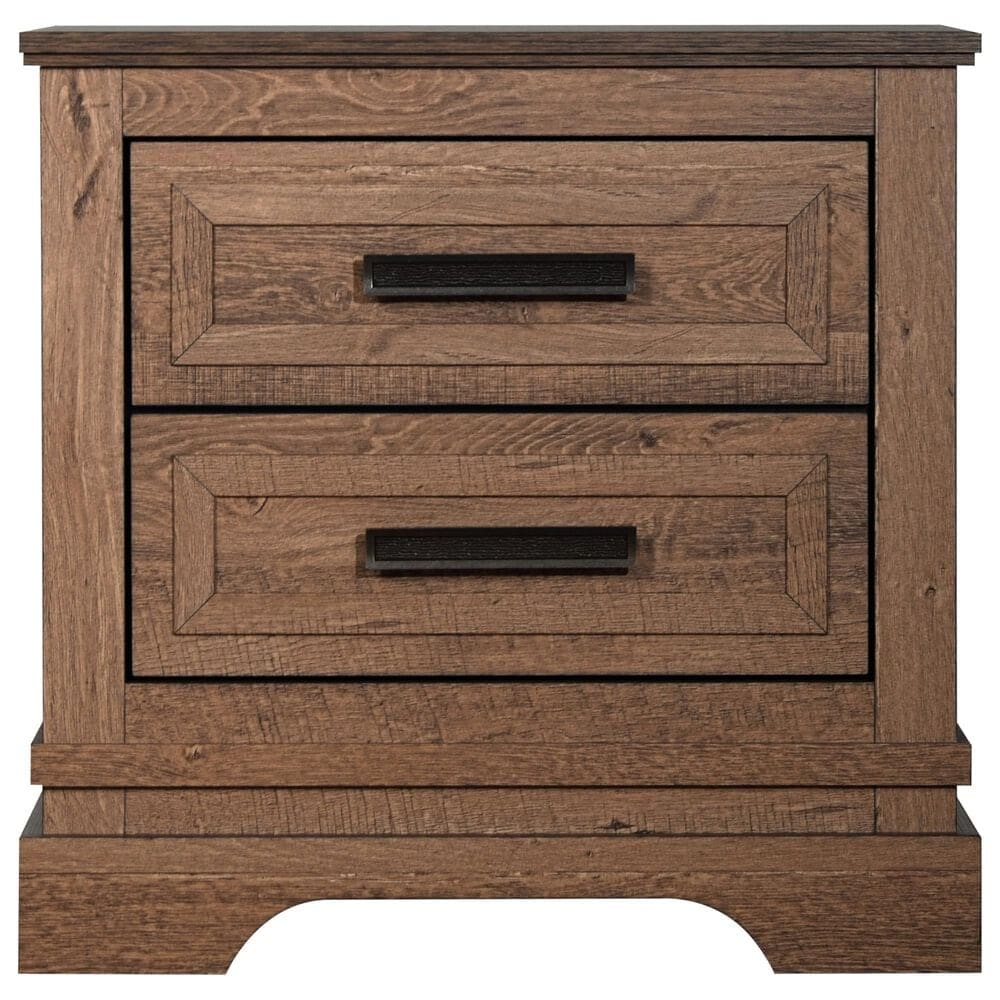 New Heritage Design Coventry Hall 3-Piece Queen Sleigh Bed with Two Nightstands in Pecan, , large