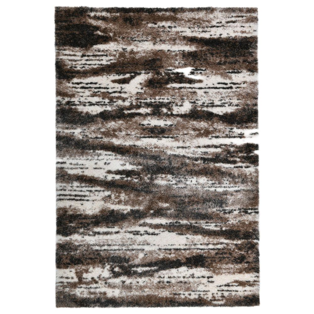 Central Oriental Pulse Delany Brown and Dark Vison 7"10" x 9"10" Area Rug, , large