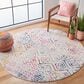 Safavieh Tulum  6"7" Round Ivory and Fuchsia Area Rug, , large