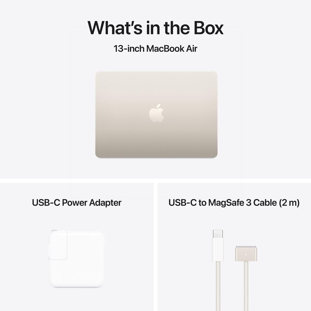 Apple MacBook Air 13-inch Laptop M4 chip - 10 Core CPU - 8 Core GPU - 16GB Memory - 256GB SSD - Starlight &#40;Latest Model&#41;, , large