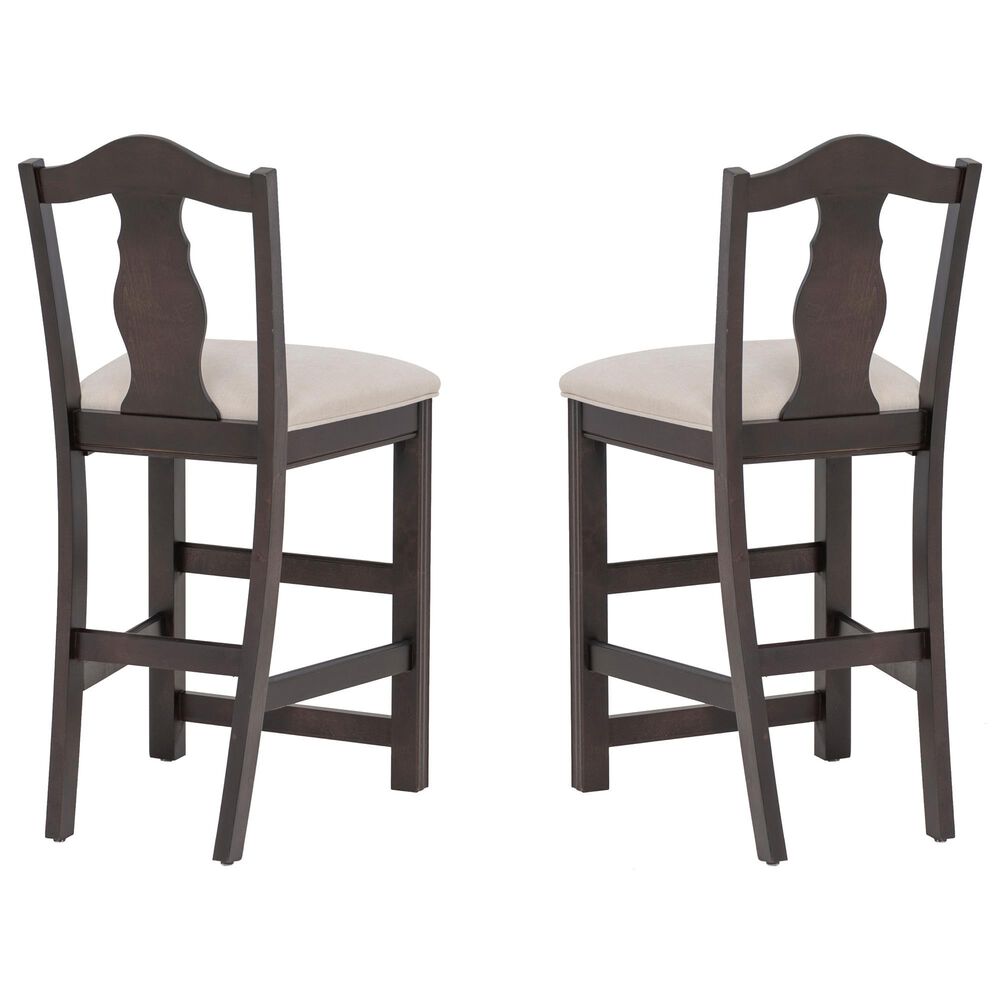 Linon Home Decor Breland Counter Stool in Dark Brown (Set of 2), , large