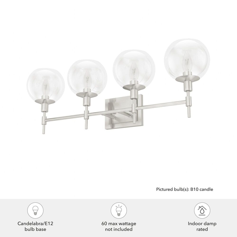Hunter Xidane 4-Light Vanity in Brushed Nickel, , large