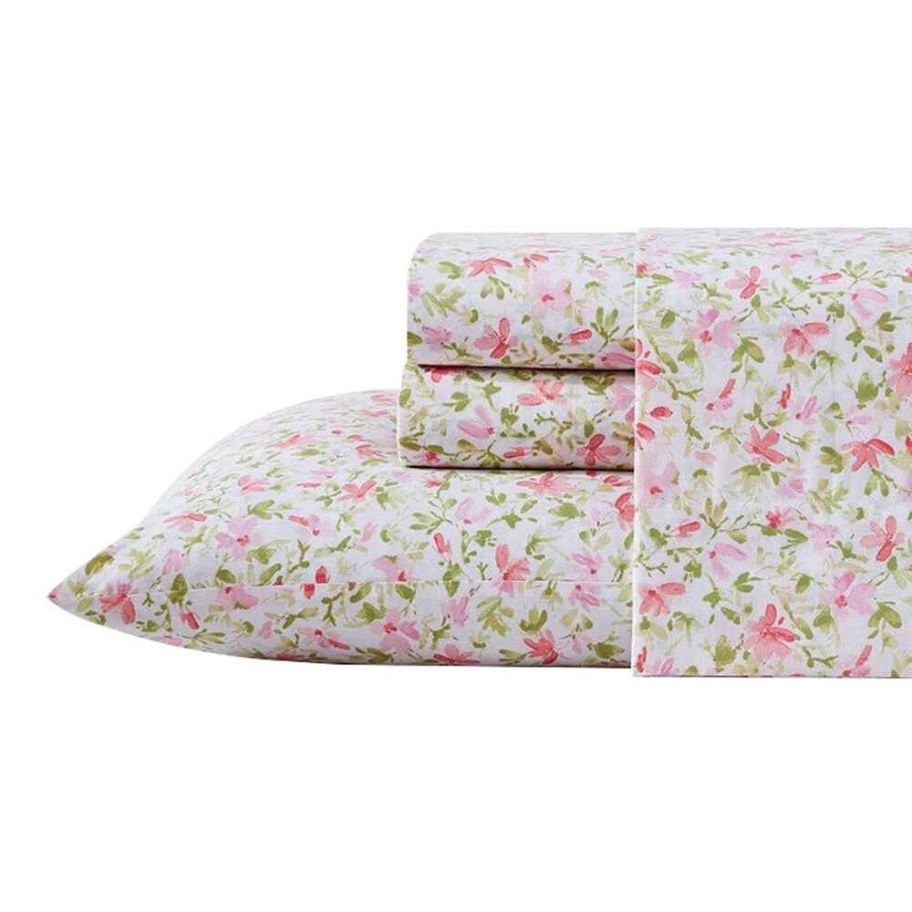 Revman Norella 4-Piece Full Sheet Set in Pink and Green, , large